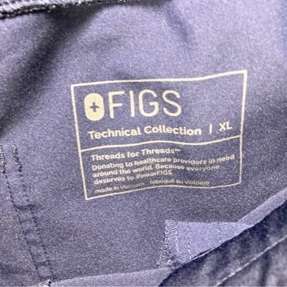 FIGS Cargo Pants Mens XL Navy Blue Axiom Straight Leg 7 Pockets Stretch Scrubs - Picture 16 of 16